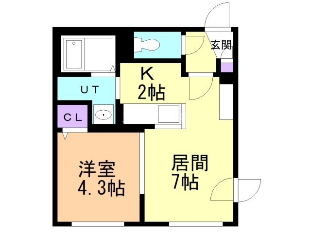 札幌市白石区中央一条のマンションの間取り