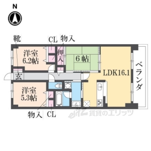 シャルマンコーポ桜井２の間取り