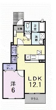 ラシ－ヌ大刀洗参番館の間取り