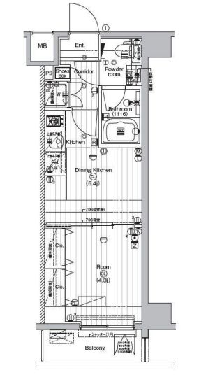 江東区潮見のマンションの間取り