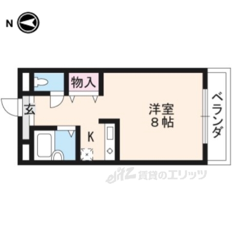 京都市左京区岩倉北桑原町のマンションの間取り