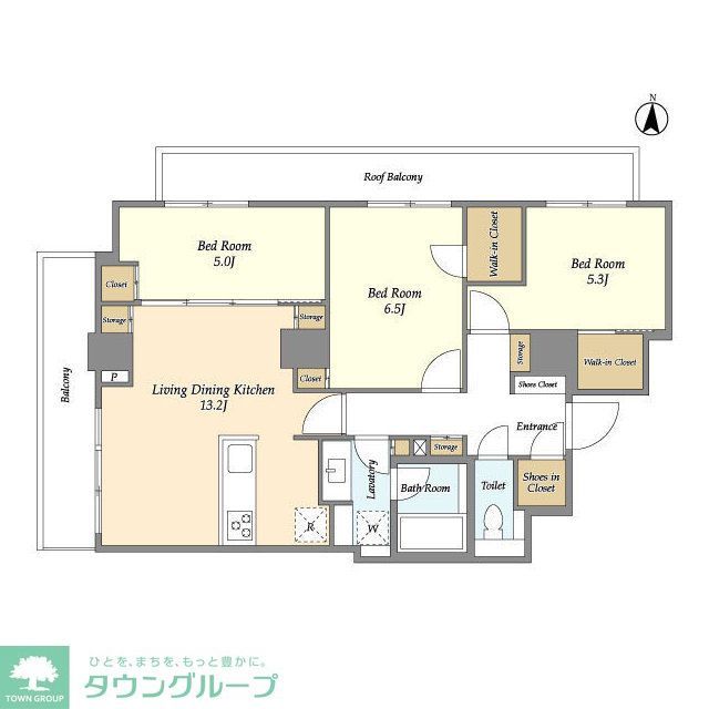 新宿区愛住町のマンションの間取り