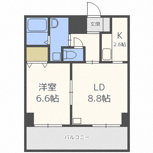 札幌市中央区南六条東のマンションの間取り