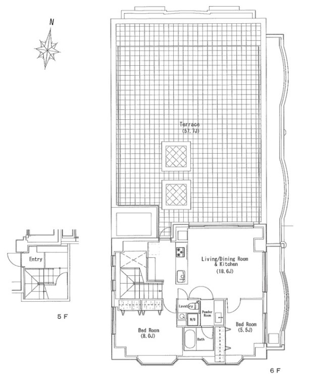 杉並区和田のマンションの間取り