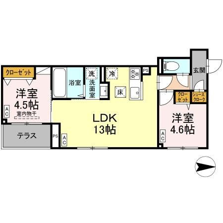 江戸川区中葛西のアパートの間取り