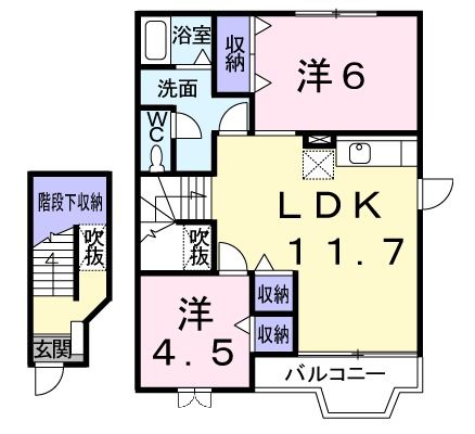 アヴニール貝塚２の間取り