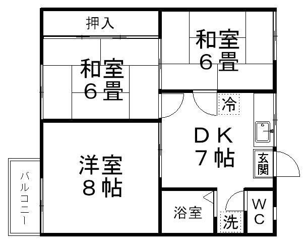 クレセントB棟の間取り写真