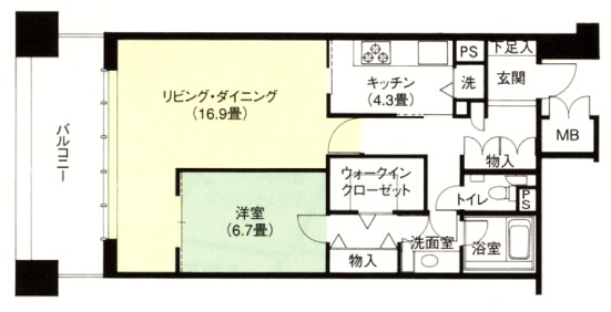 東京メトロ半蔵門線 水天宮前駅 徒歩3分 20階建 築33年の間取り写真