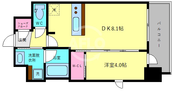 エステムコート谷町九丁目の間取り写真