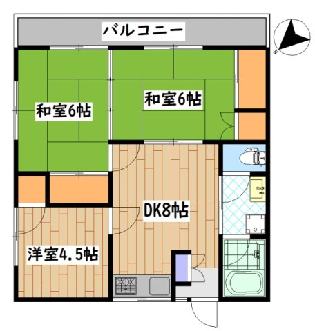 東急田園都市線 宮前平駅 徒歩12分 2階建 築46年の間取り写真