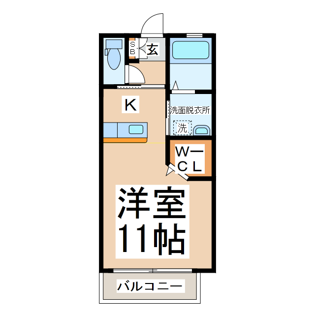 熊本県熊本市中央区黒髪４（アパート）の賃貸物件の間取り