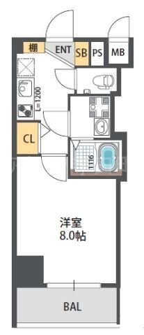 ウエンズ勝山の間取り