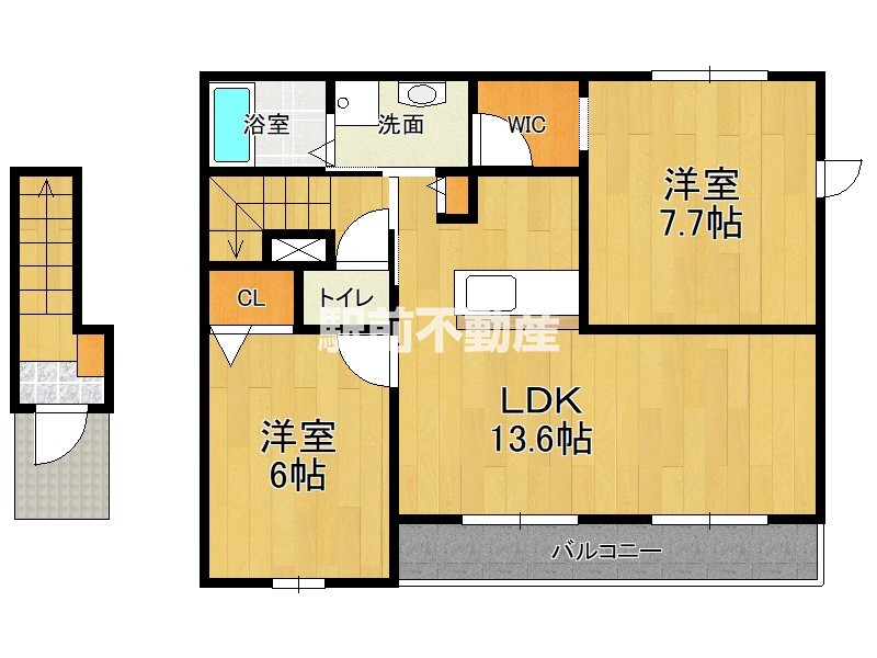 大牟田市大字田隈のアパートの間取り