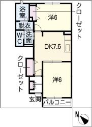 ヴァイオレット加茂野　Ｂの間取り