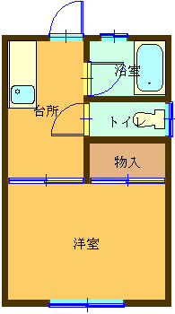 仙台市青葉区北山のアパートの間取り