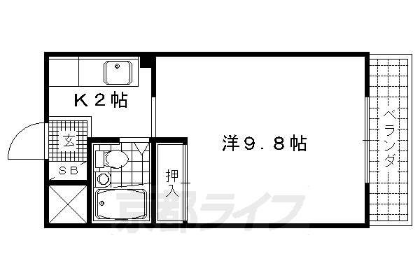 京都市右京区太秦前ノ田町のマンションの間取り