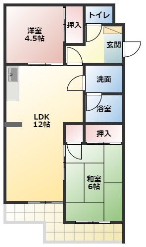 ピュアライフ長草B棟の間取り