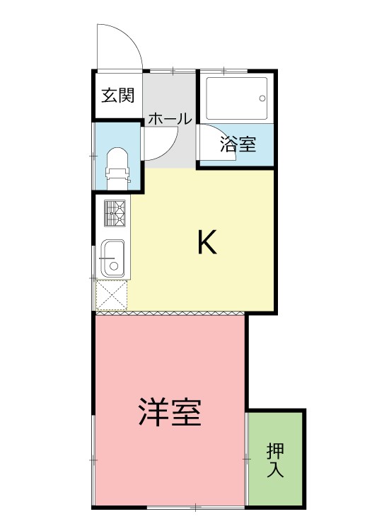 伊勢原市東成瀬のアパートの間取り