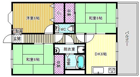 麻野マンションA棟の間取り