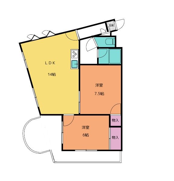 橋本市野のマンションの間取り