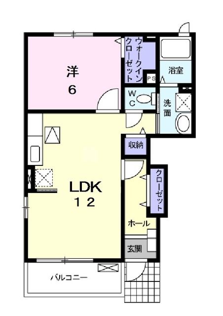 鈴鹿市稲生塩屋のアパートの間取り