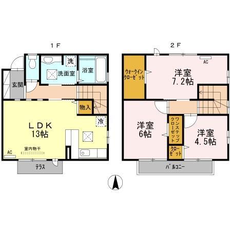 ウィット華城中央　Ａ棟の間取り