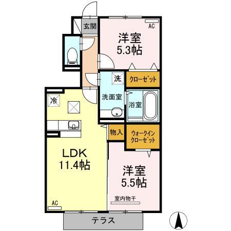 エスポアール・タカムラIII　Ａ棟の間取り