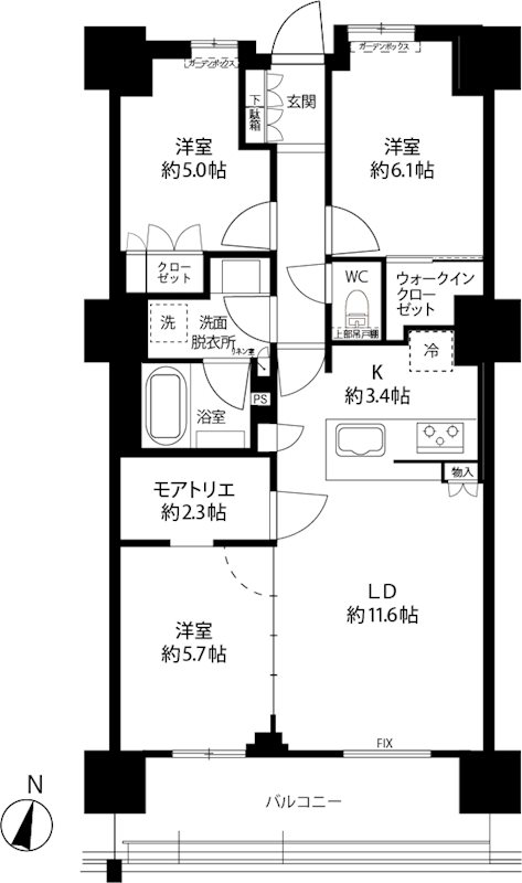 大宮スカイ&スクエア ザ・タワーの間取り