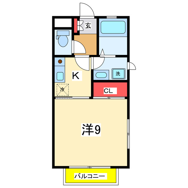 新潟市中央区関屋田町のアパートの間取り