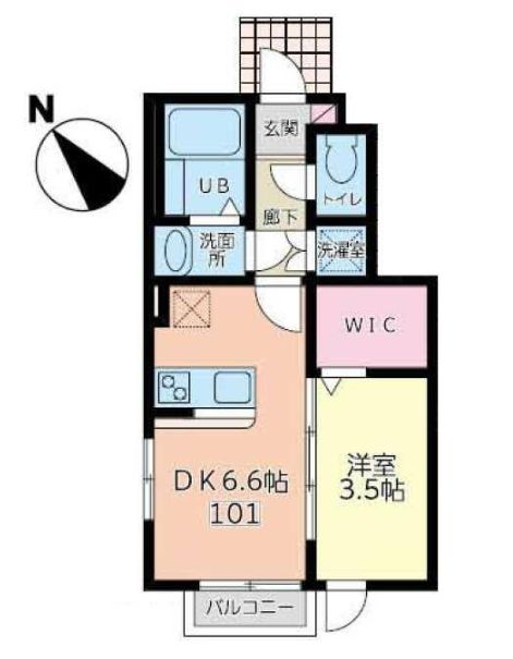 仙台市太白区門前町のアパートの間取り