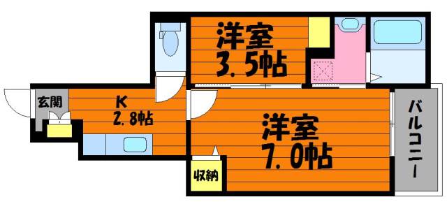 グレイス茶屋町駅前 Aの間取り