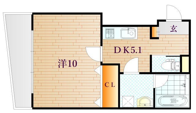 下関市竹崎町のマンションの間取り