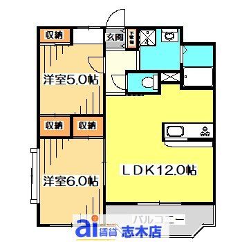 ふじみ野市駒林のマンションの間取り