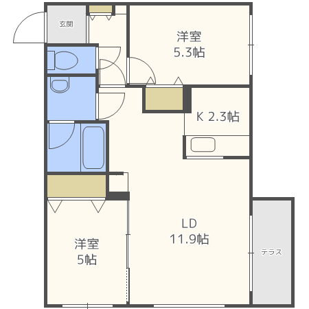 札幌市中央区北十五条西のマンションの間取り