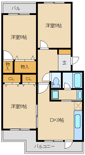 宮崎台オークビレッジＥ棟の間取り