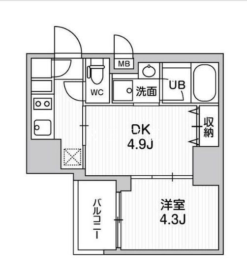 【品川区東大井のマンションの間取り】