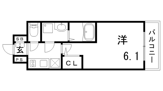 エスリード神戸兵庫駅ミッドポートの間取り