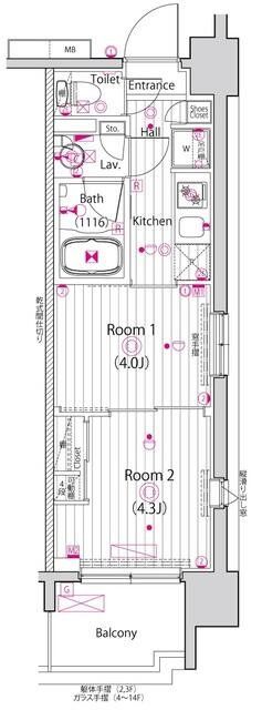 江東区東砂のマンションの間取り