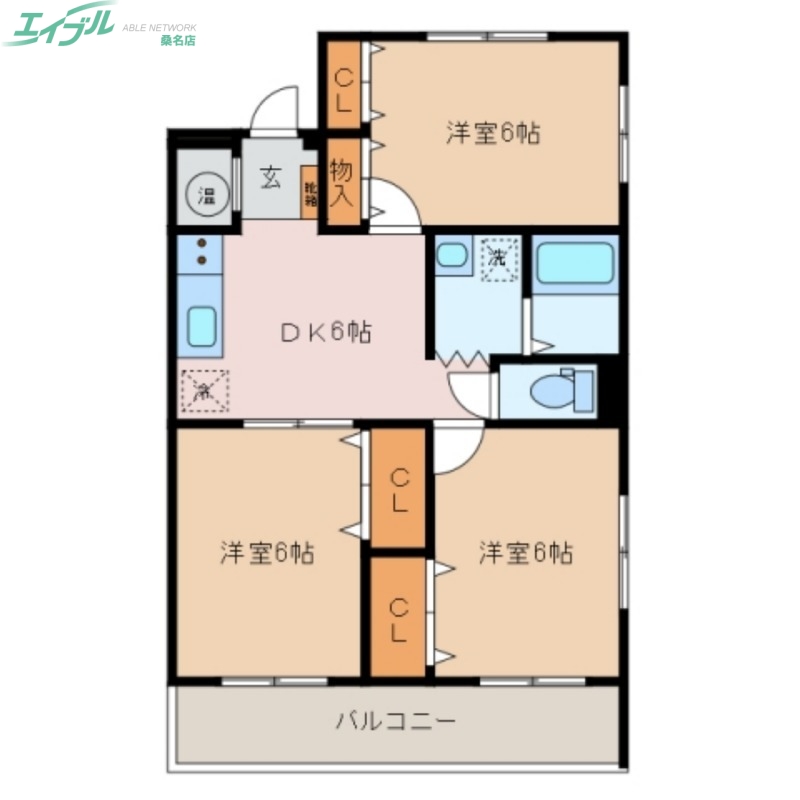 桑名市長島町駒江のアパートの間取り