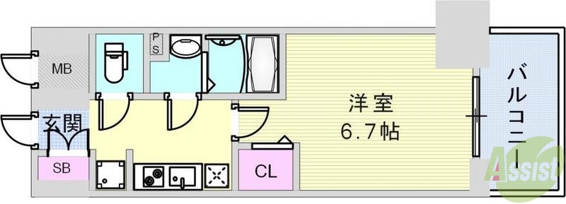 プレサンスTHE神戸の間取り