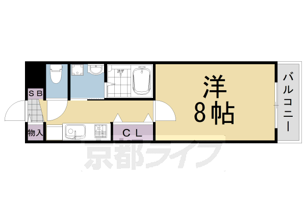 京都市西京区川島三重町のマンションの間取り