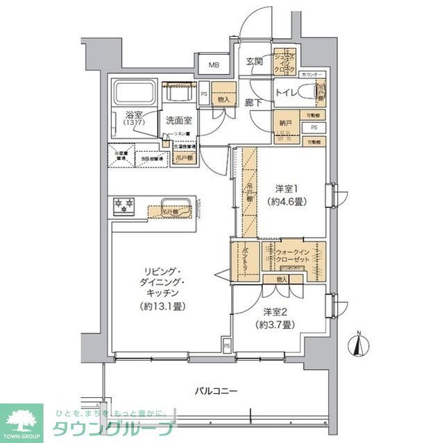 豊島区東池袋のマンションの間取り