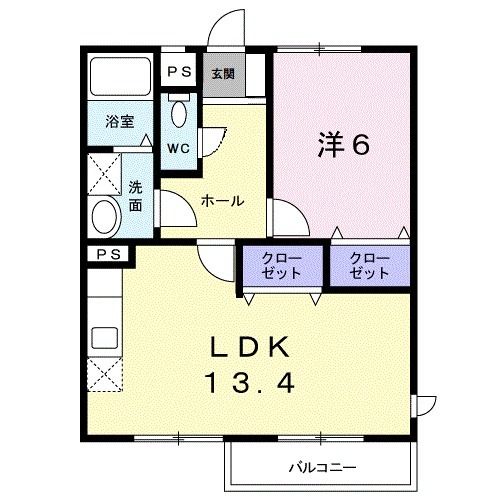 高松市太田上町のアパートの間取り