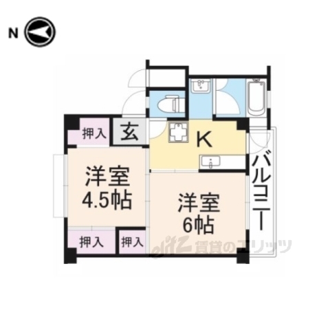 ビレッジハウス曽大根４号棟の間取り