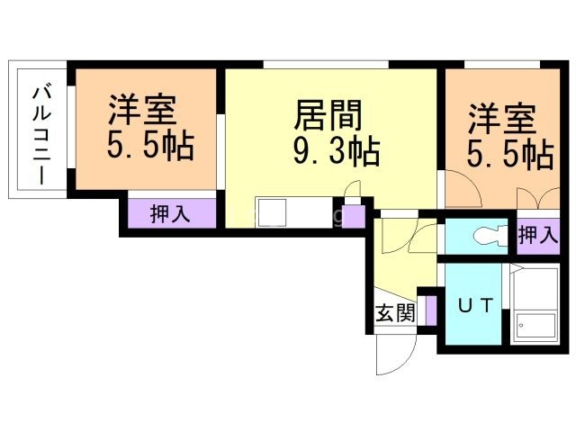 札幌市白石区川北一条のマンションの間取り