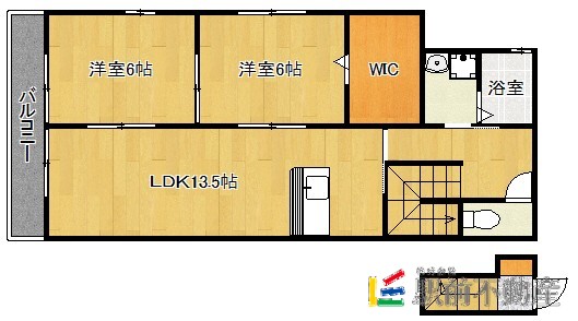 福岡市東区和白丘のアパートの間取り