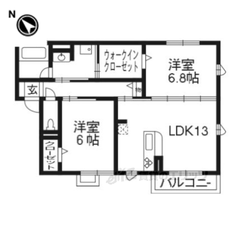 大津市下阪本のアパートの間取り