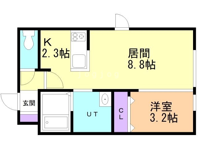 旭川市二条通のアパートの間取り