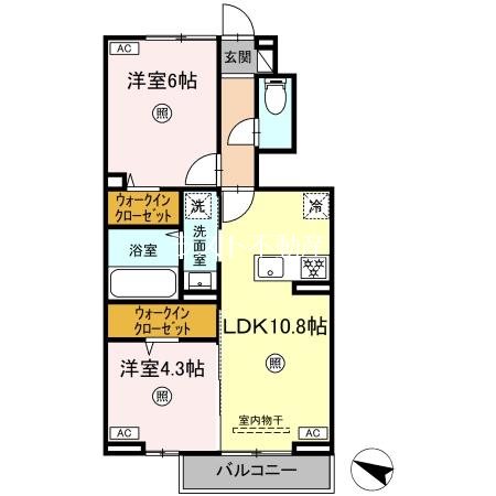 薩摩郡さつま町西新町のアパートの間取り