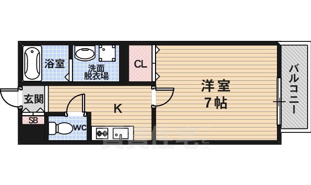 京都市右京区梅津中倉町のアパートの間取り